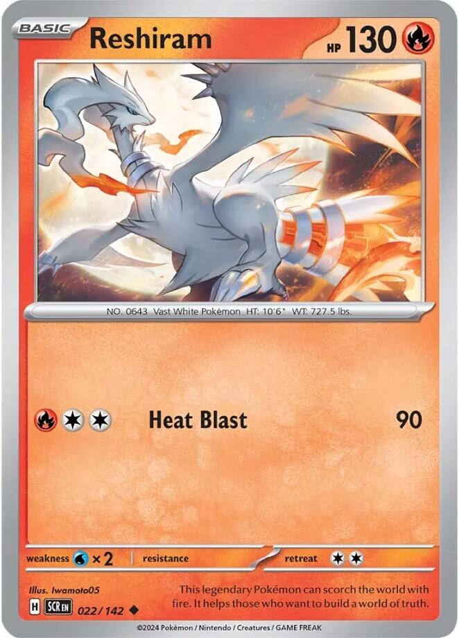 Reshiram (022/142) [Scarlet & Violet: Stellar Crown] Pokémon