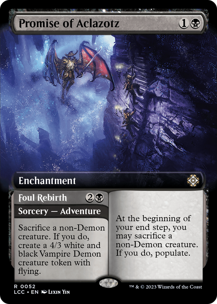 Promise of Aclazotz // Foul Rebirth (Extended Art) [The Lost Caverns of Ixalan Commander] Magic: The Gathering