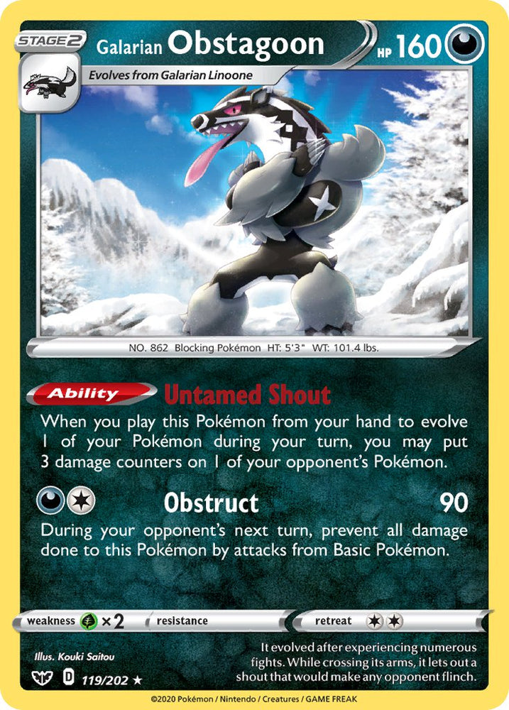 Galarian Obstagoon (119/202) (Theme Deck Exclusive) [Sword & Shield: Base Set] Pokémon
