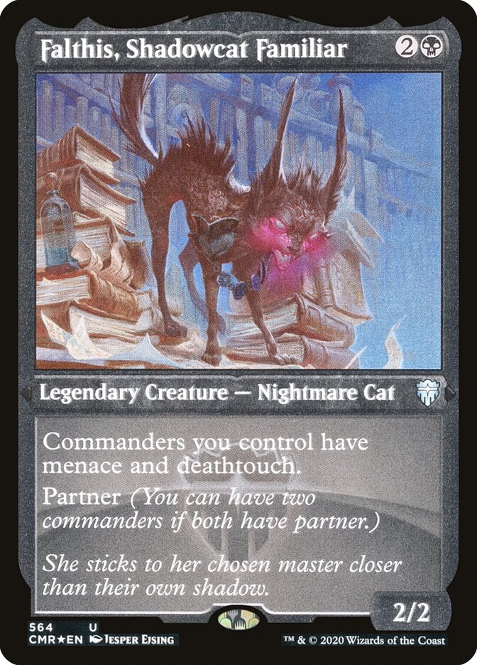 Falthis, Shadowcat Familiar (Etched) [Commander Legends] Magic: The Gathering