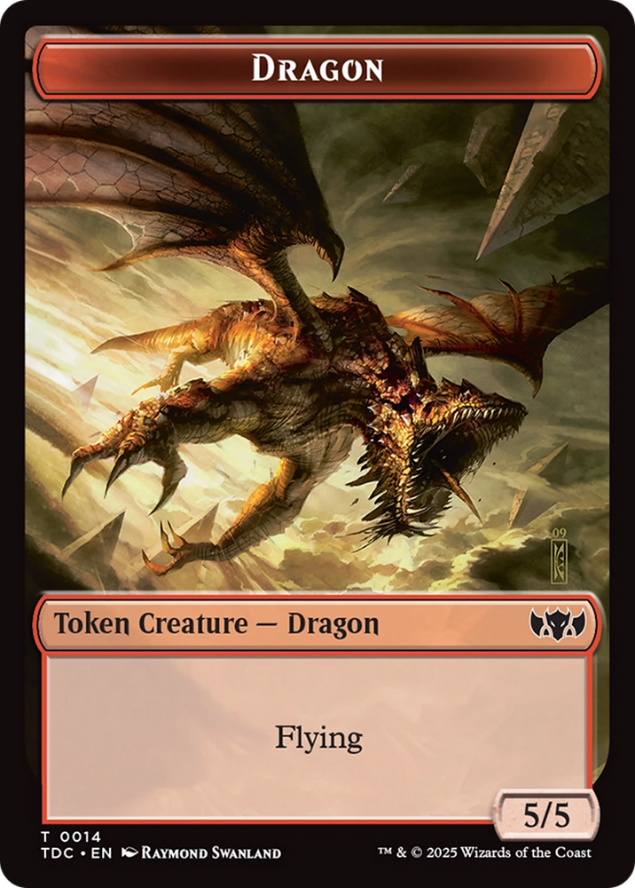 Copy // Dragon (0014) Double-Sided Token [Tarkir: Dragonstorm Commander Tokens] Magic: The Gathering