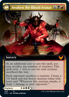 Extus, Oriq Overlord // Awaken the Blood Avatar (Extended Art) [Strixhaven: School of Mages] Magic: The Gathering