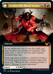 Extus, Oriq Overlord // Awaken the Blood Avatar (Extended Art) [Strixhaven: School of Mages] Magic: The Gathering