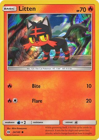 Litten (24/149) (Water Web Holo) [Sun & Moon: Base Set] Pokémon