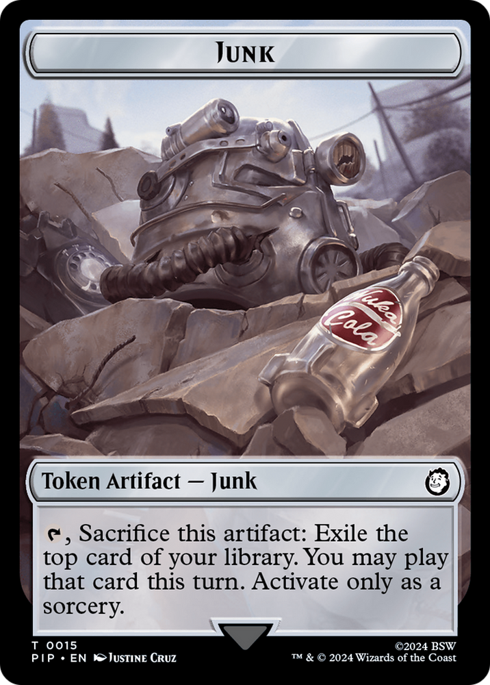 Junk // Zombie Mutant Double-Sided Token [Fallout Tokens] Magic: The Gathering