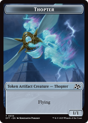 Golem (0014) // Thopter (0010) Double-Sided Token [Aetherdrift Commander Tokens] Magic: The Gathering