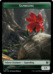 Faerie // Saproling Double-Sided Token [Wilds of Eldraine Commander Tokens] Magic: The Gathering