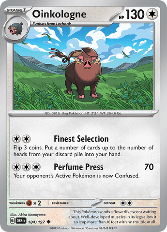 Oinkologne (184/197) [Scarlet & Violet: Obsidian Flames] - Pokemon Cards For Your TCG Needs!