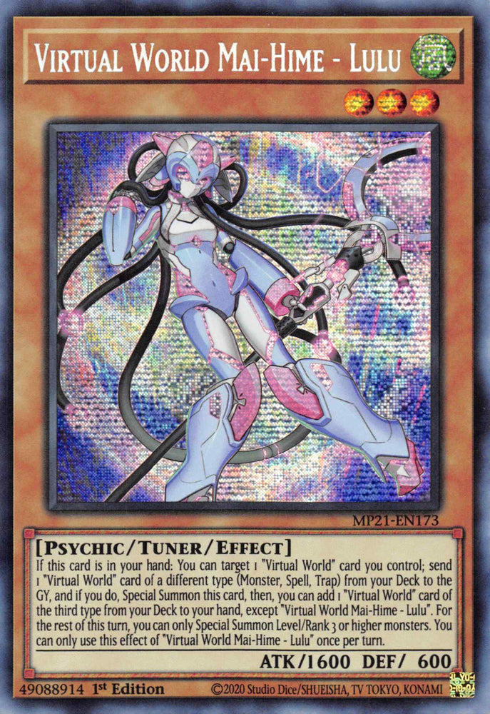 Virtual World Mai-Hime - Lulu [MP21-EN173] Prismatic Secret Rare - Yugioh Cards For Your TCG Needs!