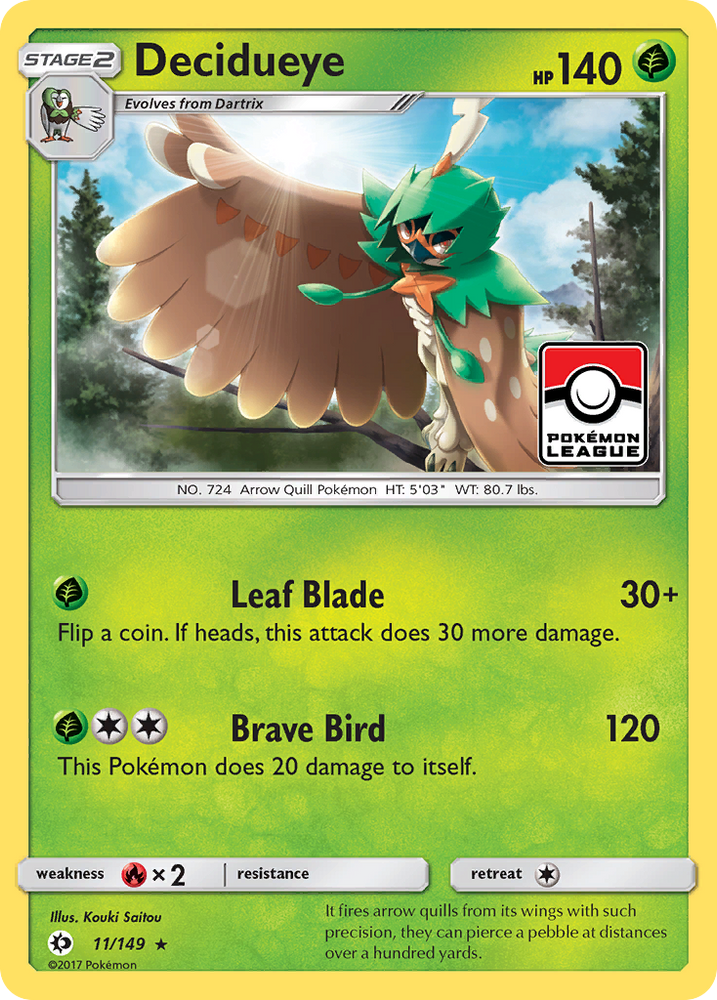 Decidueye (11/149) [Sun & Moon: Base Set] Pokémon