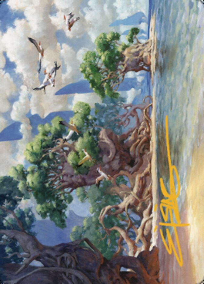 Yavimaya Coast Art Card (Gold-Stamped Signature) [Dominaria United Art Series] Magic: The Gathering