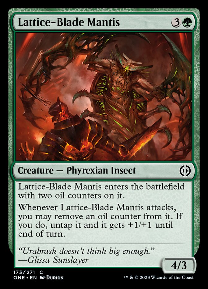 Lattice-Blade Mantis [Phyrexia: All Will Be One] Magic: The Gathering