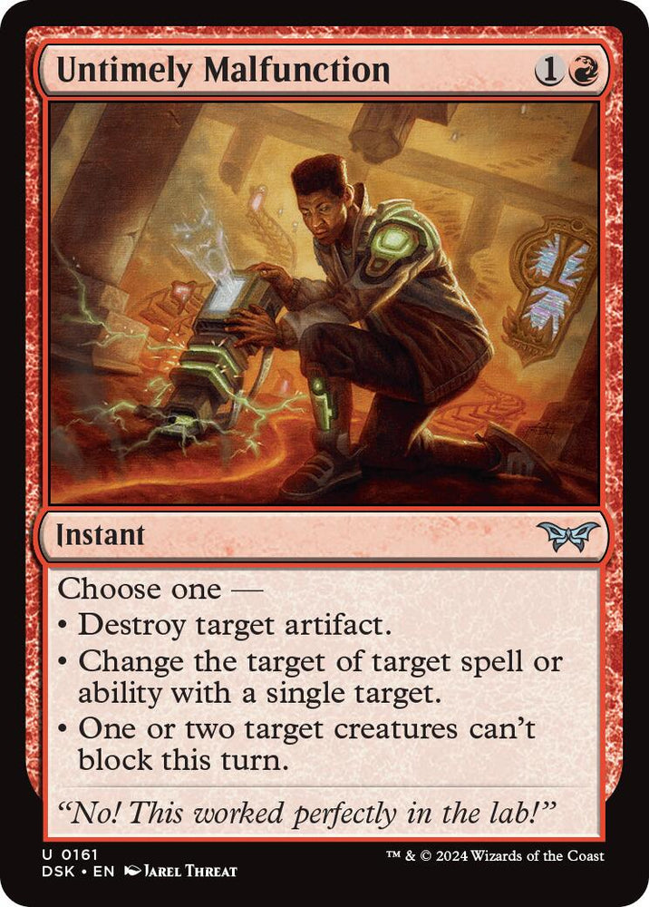 Untimely Malfunction [Duskmourn: House of Horror] Magic: The Gathering