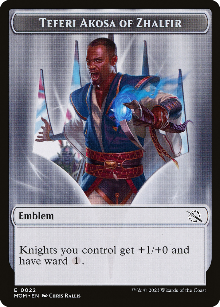 Treasure (21) // Teferi Akosa of Zhalfir Emblem Double-Sided Token [March of the Machine Tokens] Magic: The Gathering