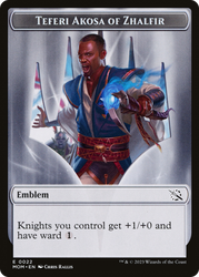 Treasure (21) // Teferi Akosa of Zhalfir Emblem Double-Sided Token [March of the Machine Tokens] Magic: The Gathering