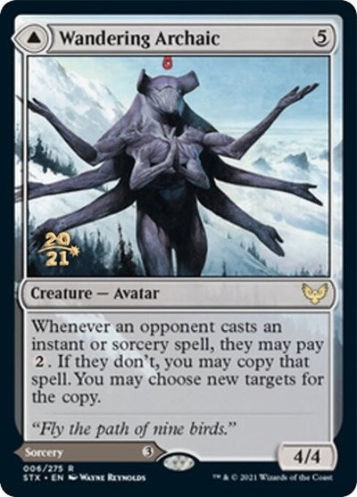 Wandering Archaic // Explore the Vastlands [Strixhaven: School of Mages Prerelease Promos] Magic: The Gathering