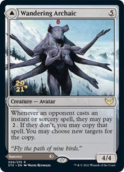 Wandering Archaic // Explore the Vastlands [Strixhaven: School of Mages Prerelease Promos] Magic: The Gathering