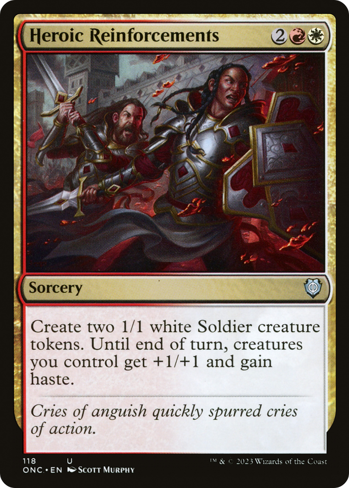 Heroic Reinforcements [Phyrexia: All Will Be One Commander] Magic: The Gathering