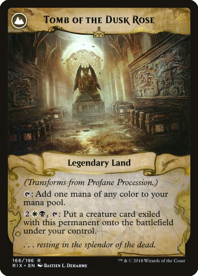 Profane Procession // Tomb of the Dusk Rose [Rivals of Ixalan] Magic: The Gathering