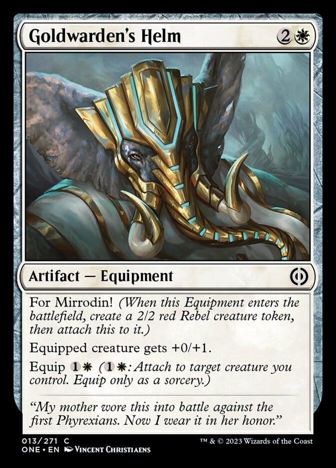 Goldwarden's Helm [Phyrexia: All Will Be One] Magic: The Gathering