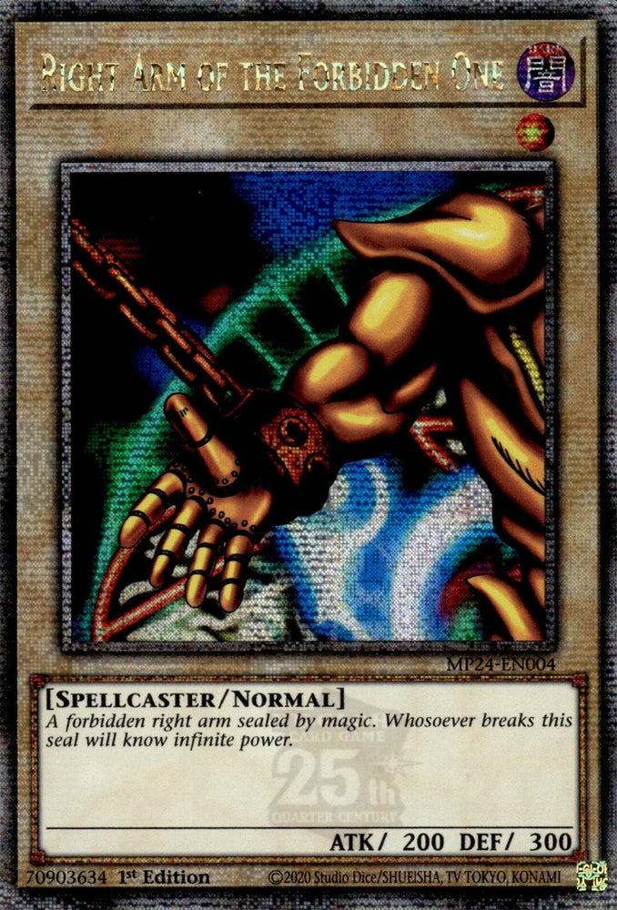 Right Arm of the Forbidden One [MP24-EN004] Quarter Century Secret Rare - Yugioh Cards For Your TCG Needs!