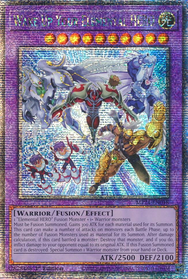 Wake Up Your Elemental HERO [MP24-EN018] Quarter Century Secret Rare - Yugioh Cards For Your TCG Needs!