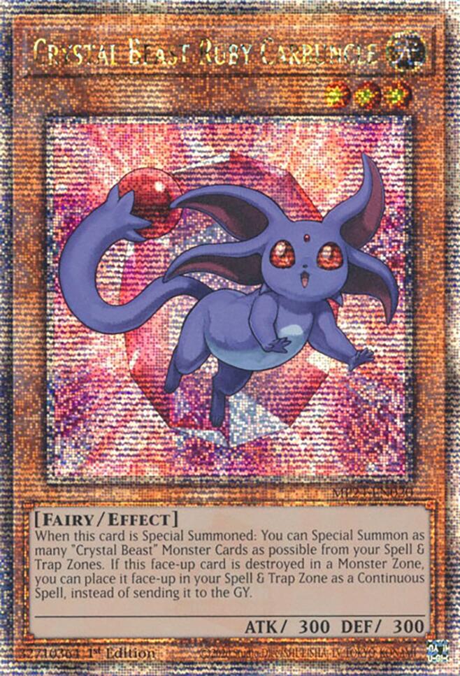 Crystal Beast Ruby Carbuncle [MP24-EN020] Quarter Century Secret Rare - Yugioh Cards For Your TCG Needs!