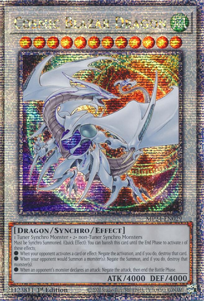 Cosmic Blazar Dragon [MP24-EN029] Quarter Century Secret Rare - Yugioh Cards For Your TCG Needs!