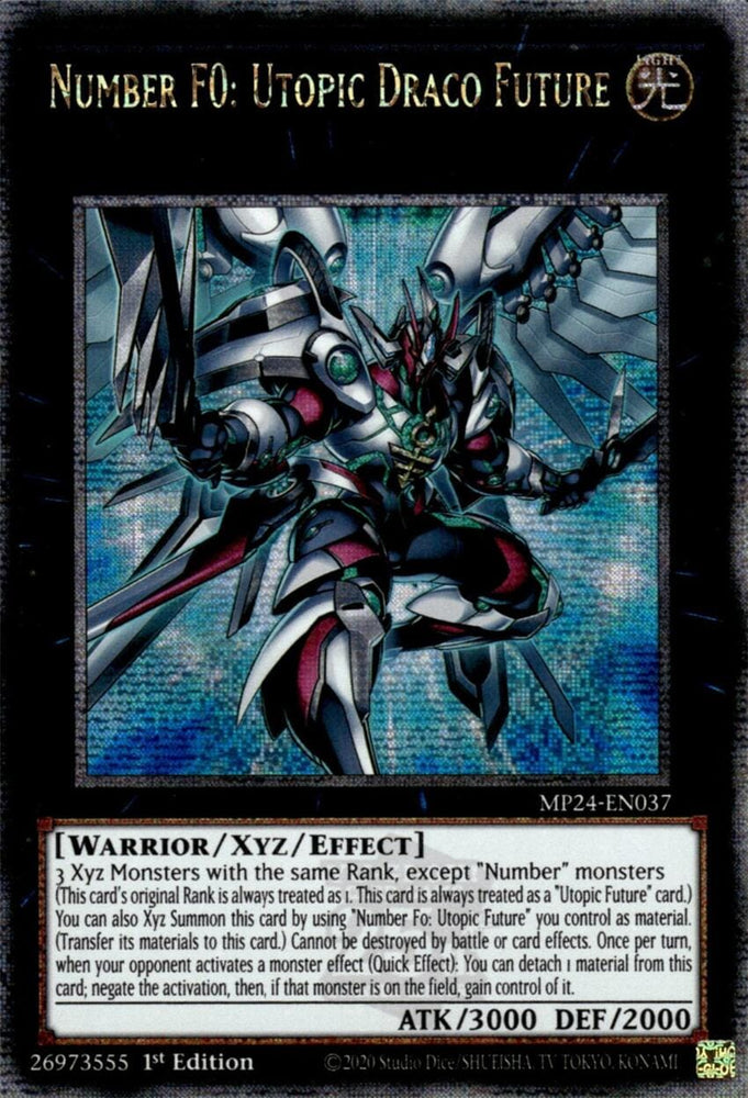 Number F0: Utopic Draco Future [MP24-EN037] Quarter Century Secret Rare - Yugioh Cards For Your TCG Needs!