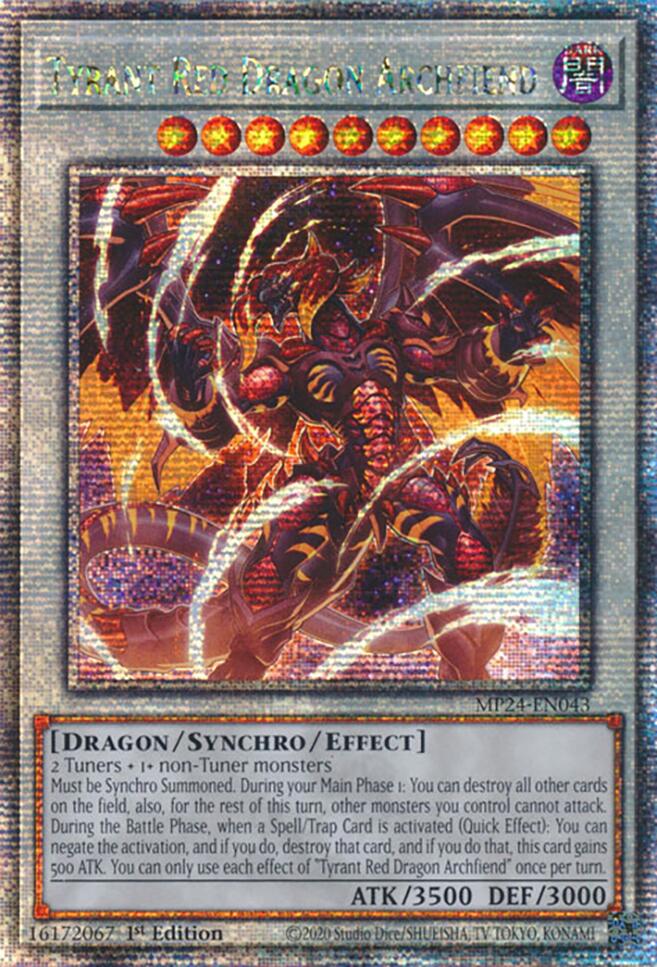 Tyrant Red Dragon Archfiend [MP24-EN043] Quarter Century Secret Rare - Yugioh Cards For Your TCG Needs!