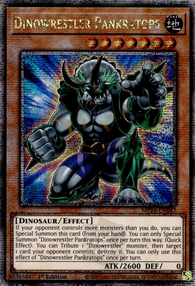 Dinowrestler Pankratops [MP24-EN047] Quarter Century Secret Rare - Yugioh Cards For Your TCG Needs!