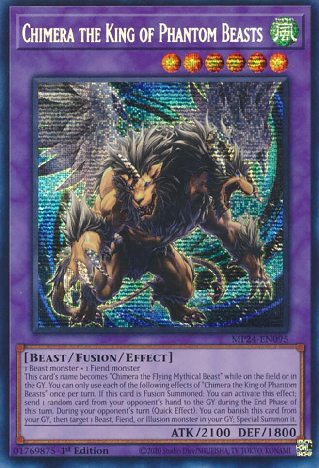 Chimera the King of Phantom Beasts [MP24-EN095] Prismatic Secret Rare - Yugioh Cards For Your TCG Needs!