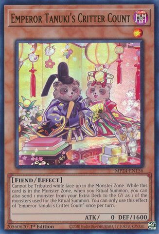 Emperor Tanuki's Critter Count [MP24-EN156] Ultra Rare - Yugioh Cards For Your TCG Needs!