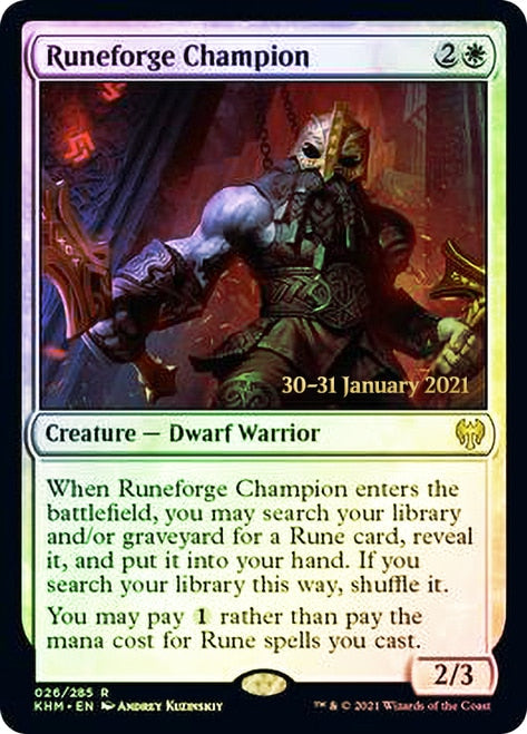 Runeforge Champion [Kaldheim Prerelease Promos] Magic: The Gathering