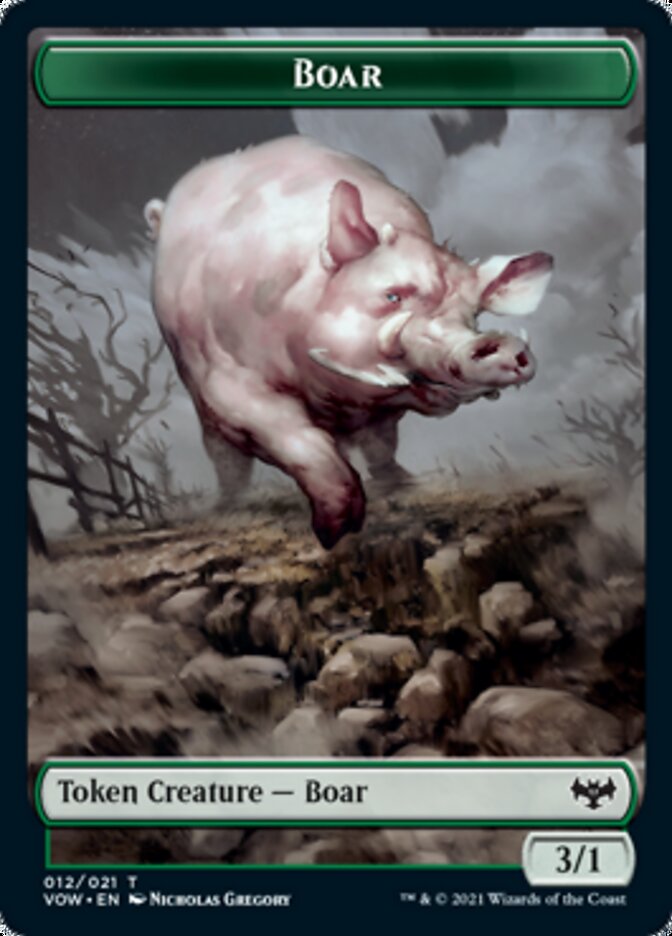 Boar Token [Innistrad: Crimson Vow Tokens] Magic: The Gathering