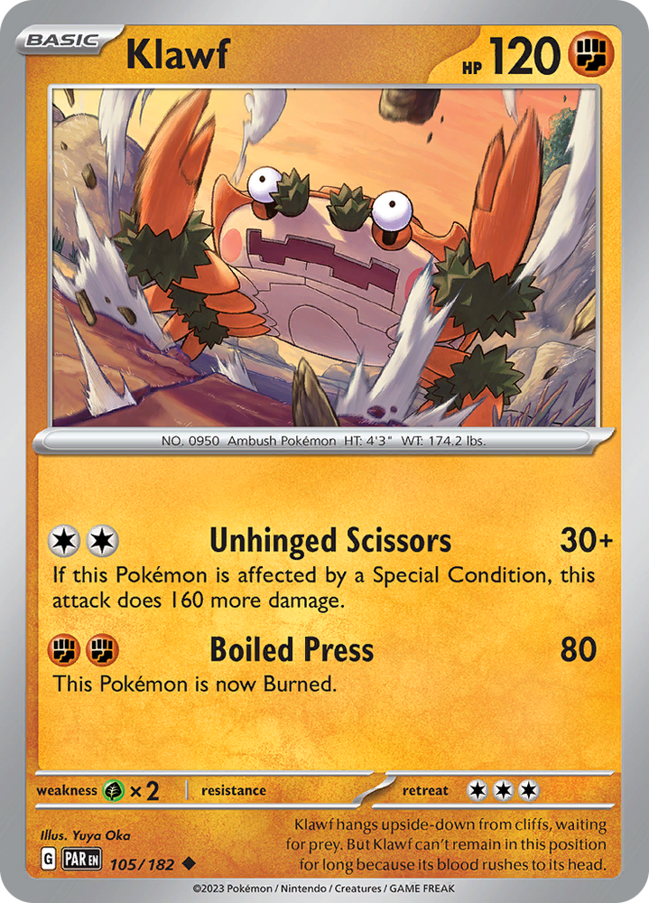 Klawf (105/182) [Scarlet & Violet: Paradox Rift] Pokémon