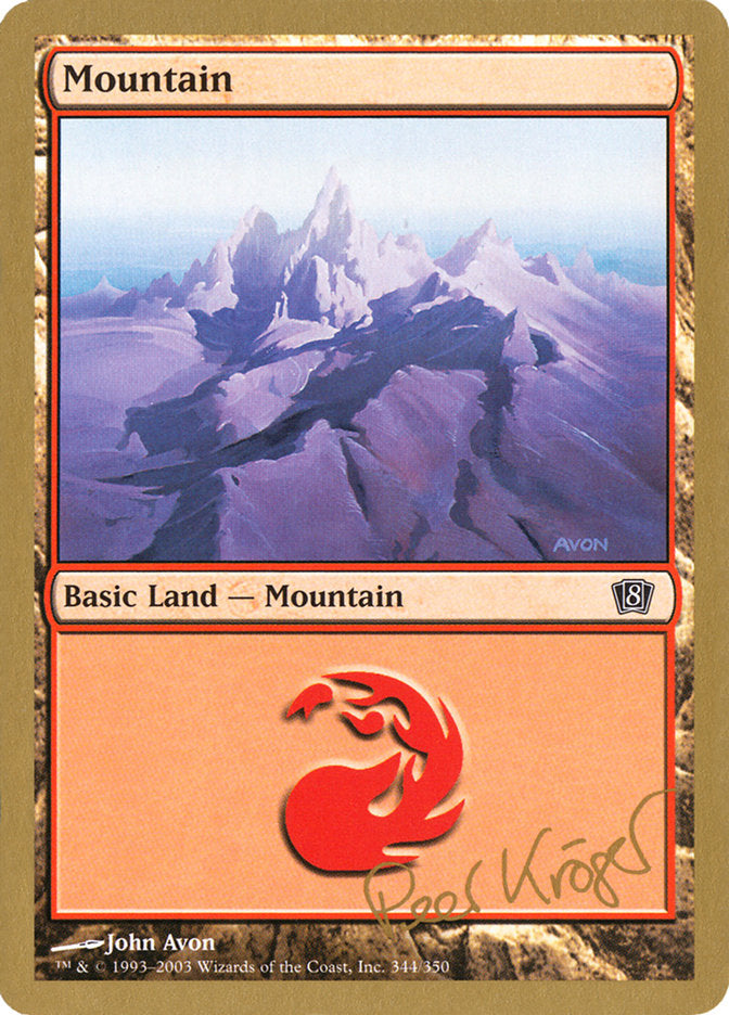 Mountain (344) (Peer Kroger) [World Championship Decks 2003] Magic: The Gathering