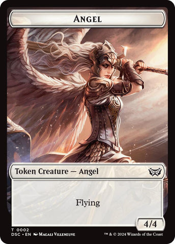 Angel // Treasure Double-Sided Token [Duskmourn: House of Horror Commander Tokens] Magic: The Gathering