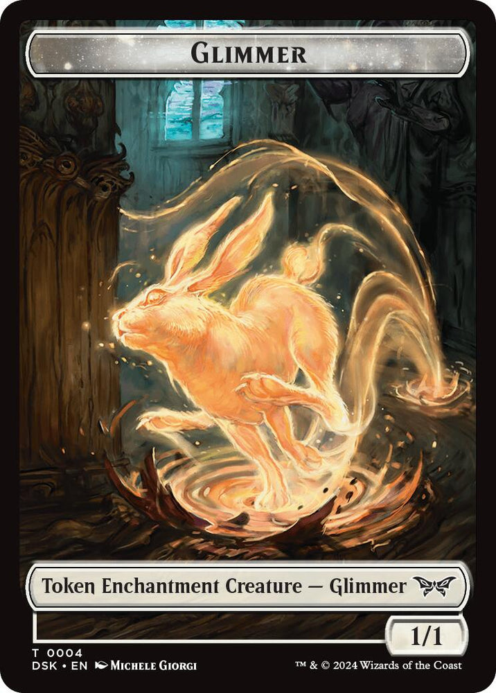 Glimmer // Scarecrow Double-Sided Token [Duskmourn: House of Horror Commander Tokens] Magic: The Gathering