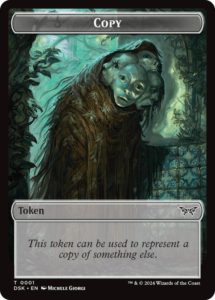 Shark // Copy Double-Sided Token [Duskmourn: House of Horror Commander Tokens] Magic: The Gathering