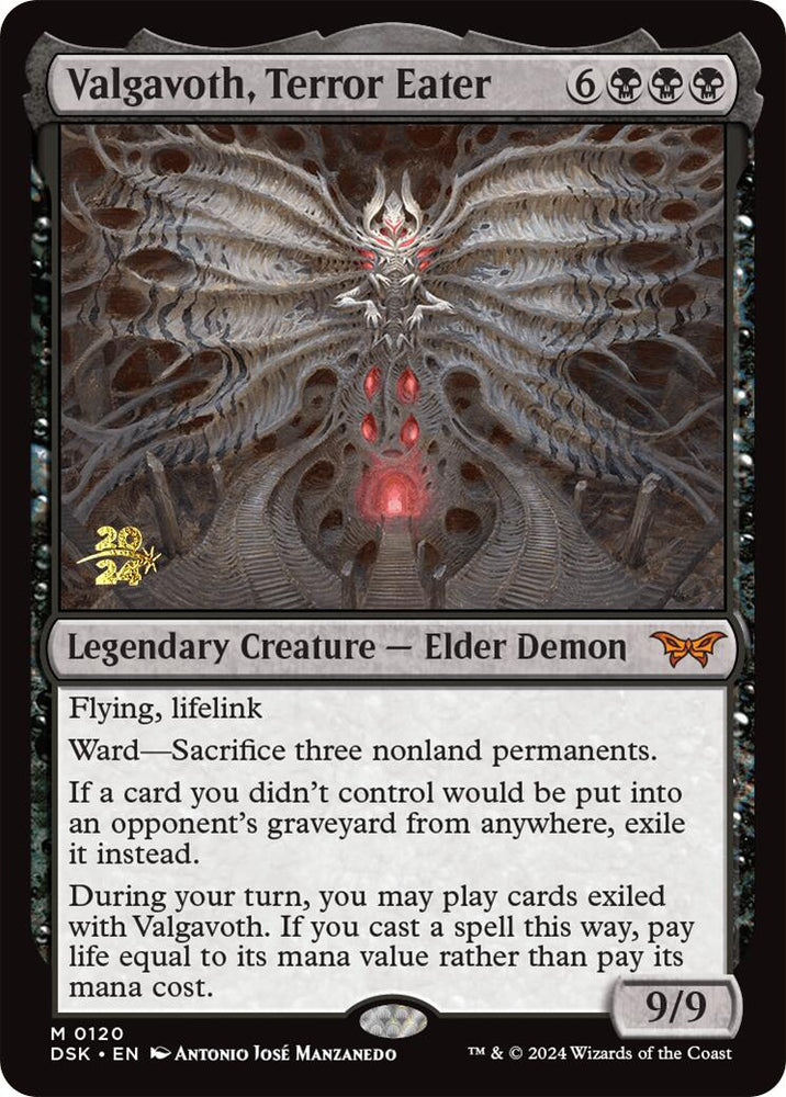 Valgavoth, Terror Eater [Duskmourn: House of Horror Prerelease Promos] Magic: The Gathering