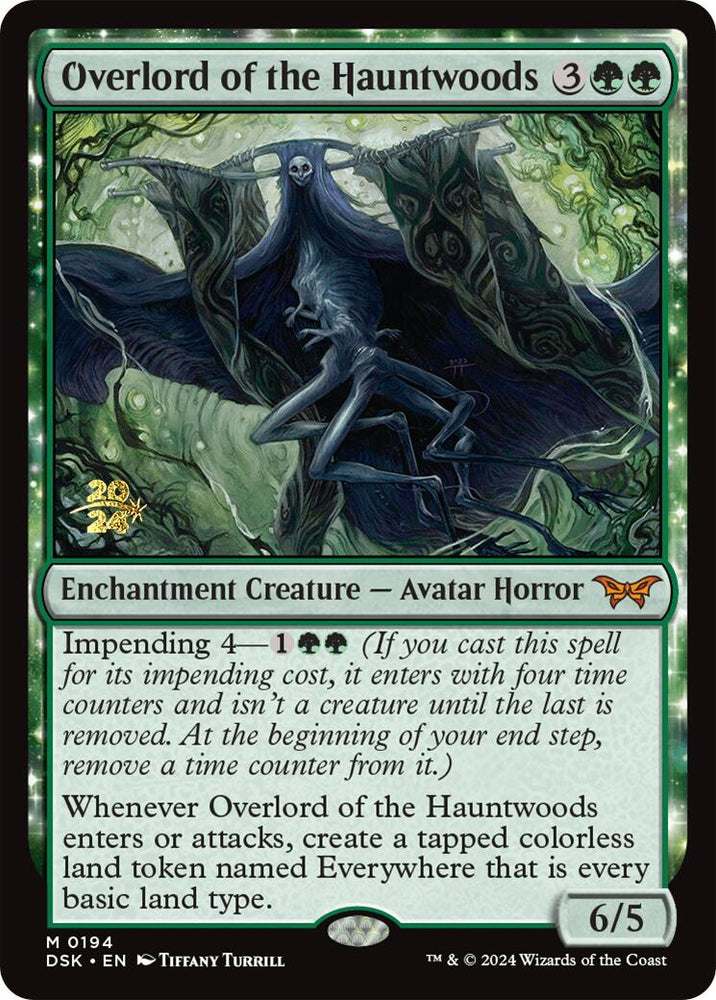 Overlord of the Hauntwoods [Duskmourn: House of Horror Prerelease Promos] Magic: The Gathering