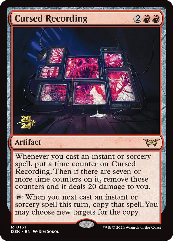 Cursed Recording (0131) [Duskmourn: House of Horror Prerelease Promos] Magic: The Gathering