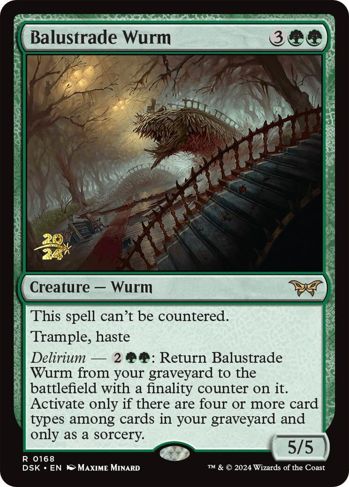 Balustrade Wurm [Duskmourn: House of Horror Prerelease Promos] Magic: The Gathering