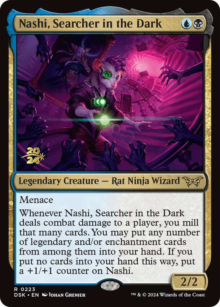 Nashi, Searcher in the Dark [Duskmourn: House of Horror Prerelease Promos] Magic: The Gathering