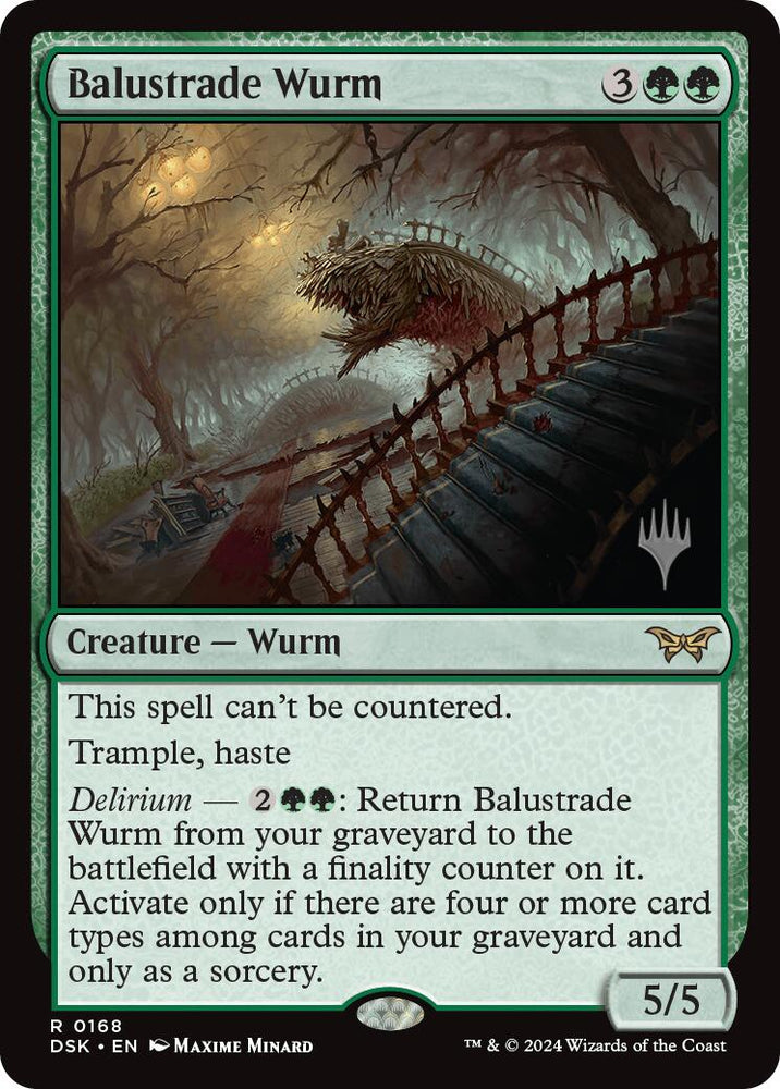 Balustrade Wurm (Promo Pack) [Duskmourn: House of Horror Promos] Magic: The Gathering