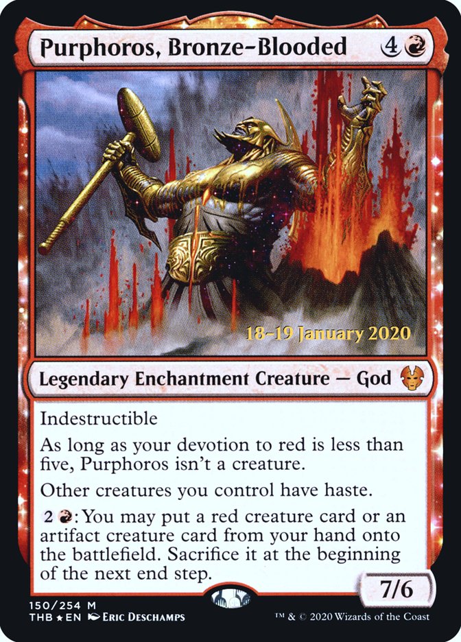 Purphoros, Bronze-Blooded [Theros Beyond Death Prerelease Promos] Magic: The Gathering