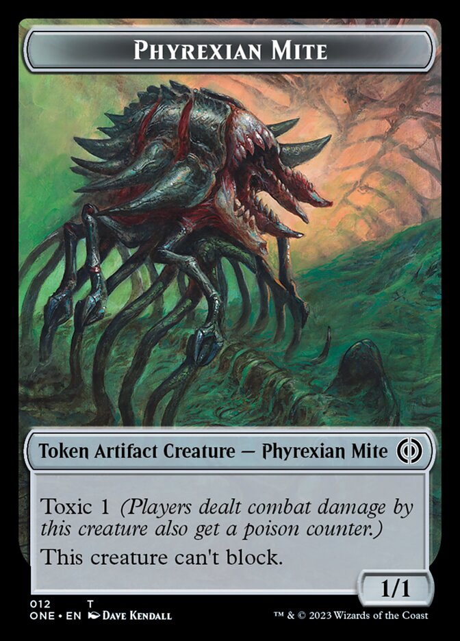 Rebel // Phyrexian Mite (012) Double-Sided Token [Phyrexia: All Will Be One Tokens] Magic: The Gathering