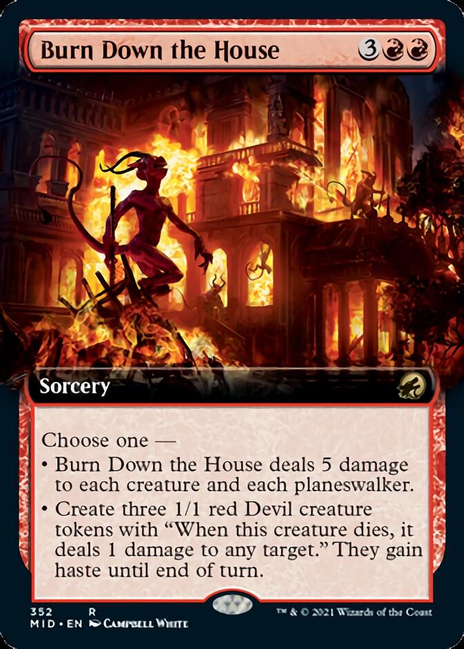 Burn Down the House (Extended Art) [Innistrad: Midnight Hunt] Magic: The Gathering