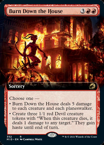 Burn Down the House (Extended Art) [Innistrad: Midnight Hunt] Magic: The Gathering